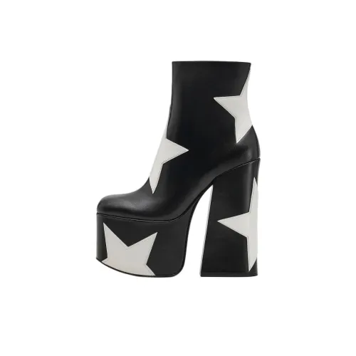 MARC JACOBS Kiki Ankle Boots 16cm Women's Black White