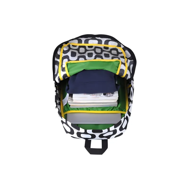 JanSport Polyester Backpack Medium Size Women's Black & White-1