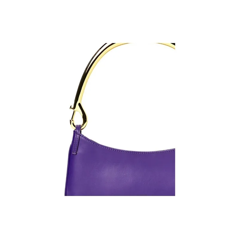 Jacquemus Cow Leather One Shoulder Handbags Women's Pink Purple-3