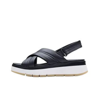 Clarks Tuscan Cross One Strap Sandals 5.5cm Women's Black