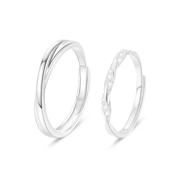 PRETTY DIARY S999 Fine Silver Rings Unisex