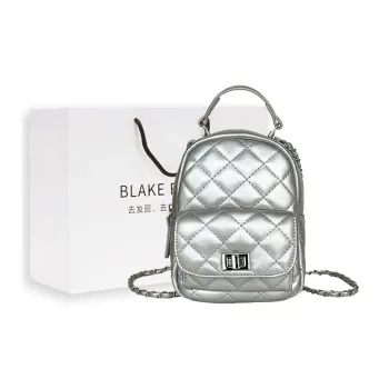 BLAKE FLEETO Pu Versatile Backpack Small Bag Regular Women's Silver/Black/Pink