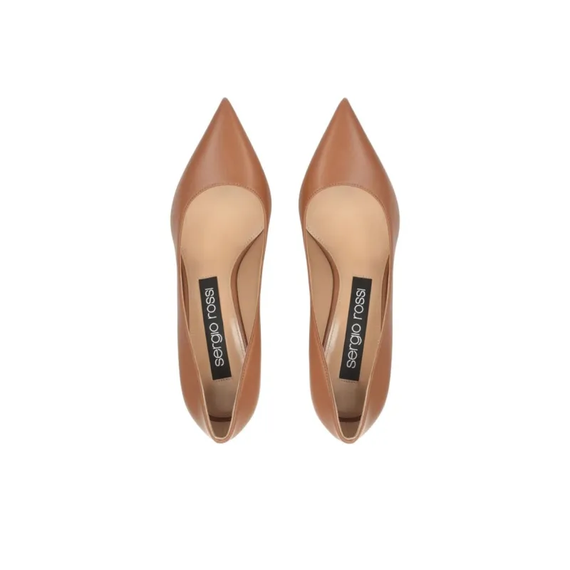 SERGIO ROSSI Godiva Slim Heel High Heels 7.5cm Women's Brown-3
