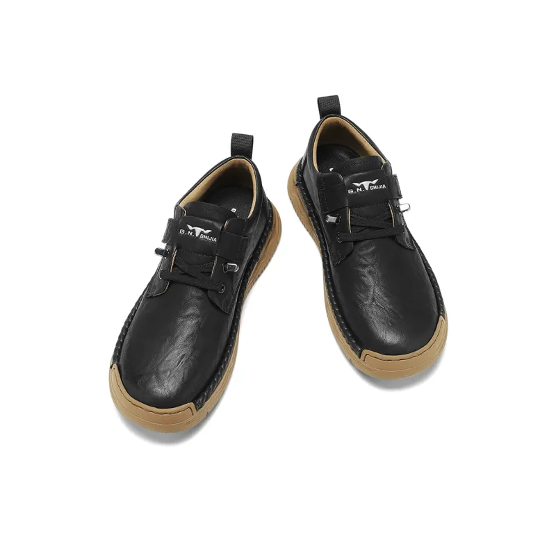 G.N.SHIJIA Black Gold Ox Collection Low-Top Casual Shoes Men's-4
