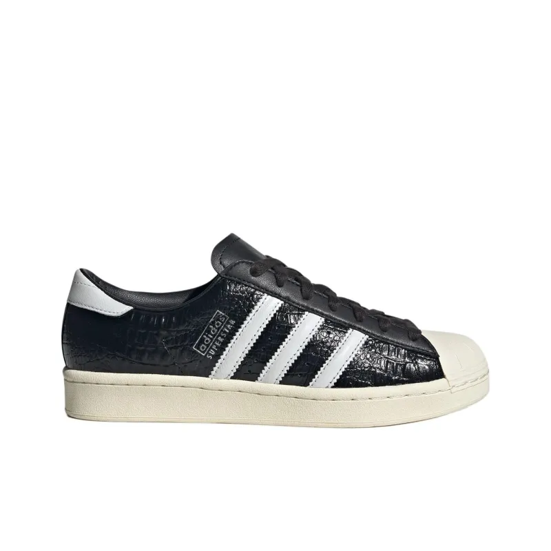 Adidas Superstar Vintage Black White Croc Women's-1