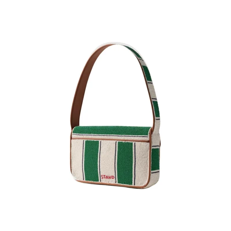 Staud TOMMY Glass Shoulder Bag Medium Size Women's Green-1