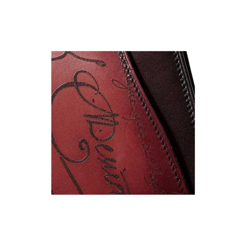 BERLUTI Calfskin Wallet Men's Burgundy Color-2