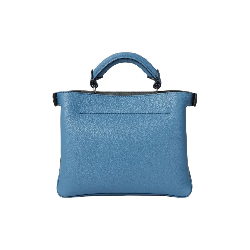 FENDI Calfskin Tote Bag, Shopping Bag, Shoulder Bag, Handbag Unisex Blue-3