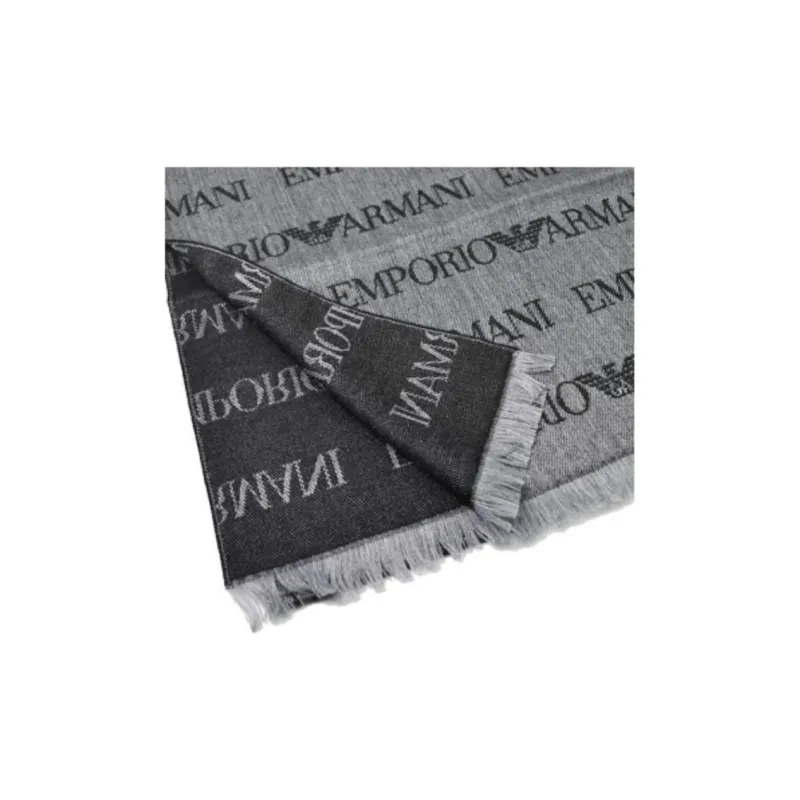 EMPORIO ARMANI Monogram pattern Knitted Scarf-1