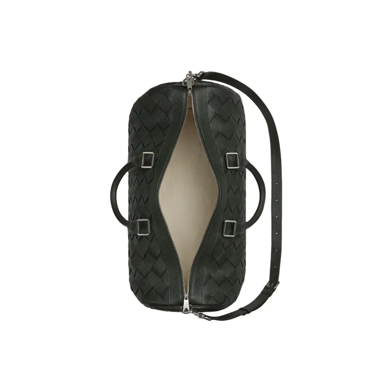 Bottega Veneta Calfskin One Shoulder Crossbody Portable Travel Bag Men's Dark Green-2