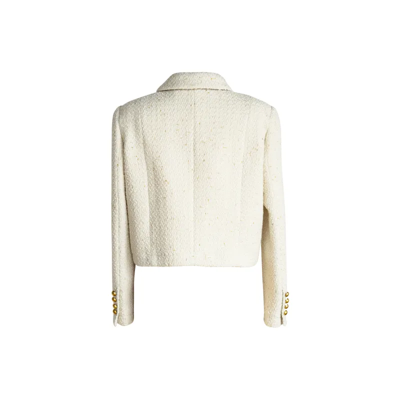 ROEYSHOUSE Cropped Coats Women's Ecru-1