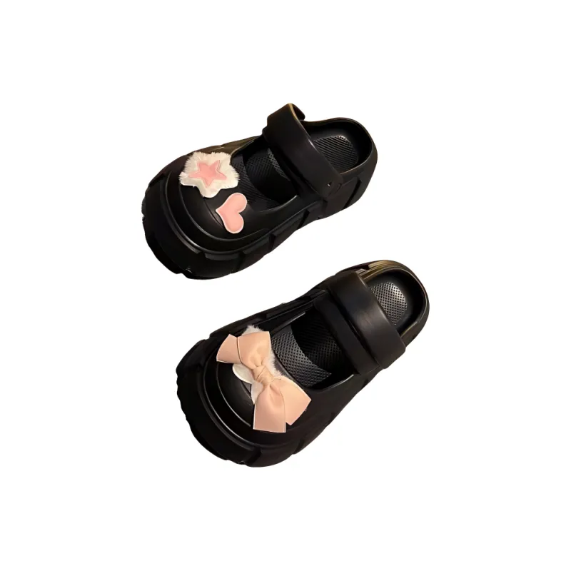 Yunpo Squashy And Bouncy Feeling Women's Summer Bowknot Closed Toe Slippers-2