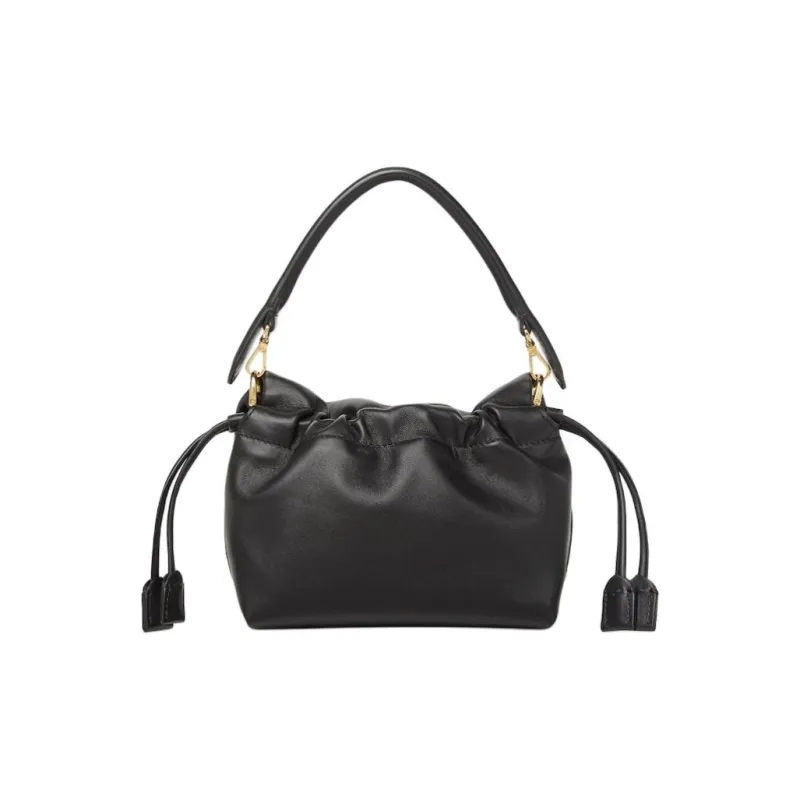 FENDI Baguette Nappa Leather Shoulder Bag Crossbody Bag Handbag Mini Women's Black-2