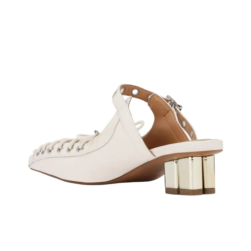 GANNI Slip Resistant Closed Toe Slippers Women's White-3
