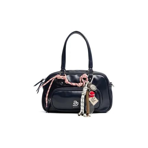 JACD PU Handbag Shoulder Bag Crossbody Bag Small Size Women's Midnight Blue/Optical White/Sky Blue Yellow