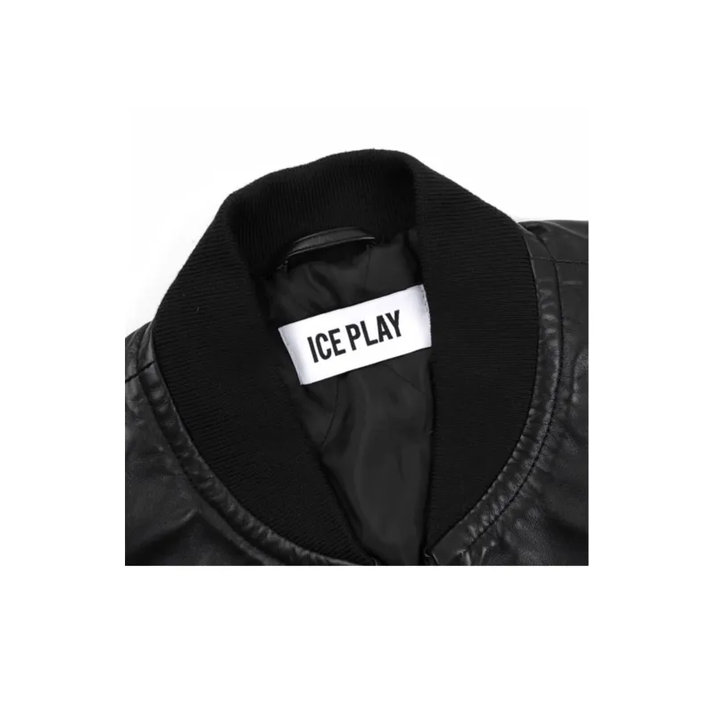 Iceberg Leather Jacket Men's Black-8