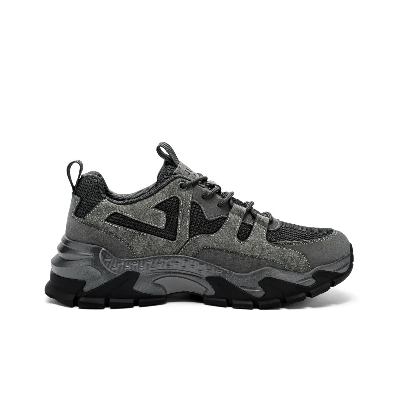 JEEP SPIRIT Slip Resistant Breathable Low Top Chunky Sneakers Men's Ancient City Gray-1
