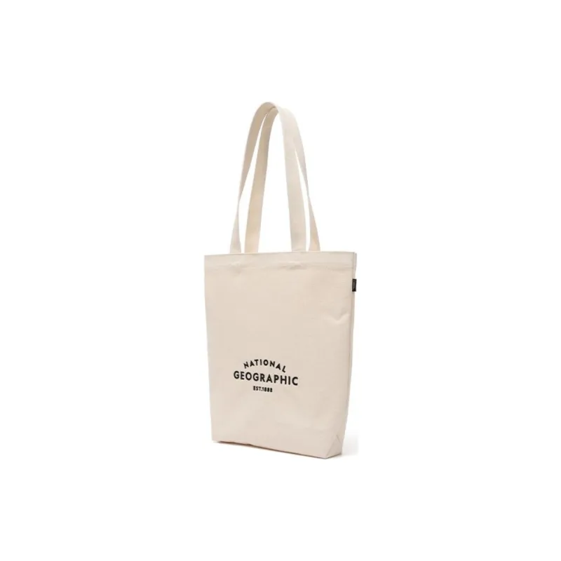 NATIONAL GEOGRAPHIC Cotton Tote Bag Shopping Bag Handbag Shoulder Bag Women's Ivory White-1