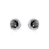 Black Round Magnetic Clip-on Earrings 1 Pair