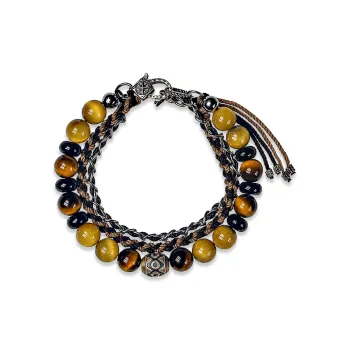 Cuud Tiger's Eye Stone Bracelets Men's