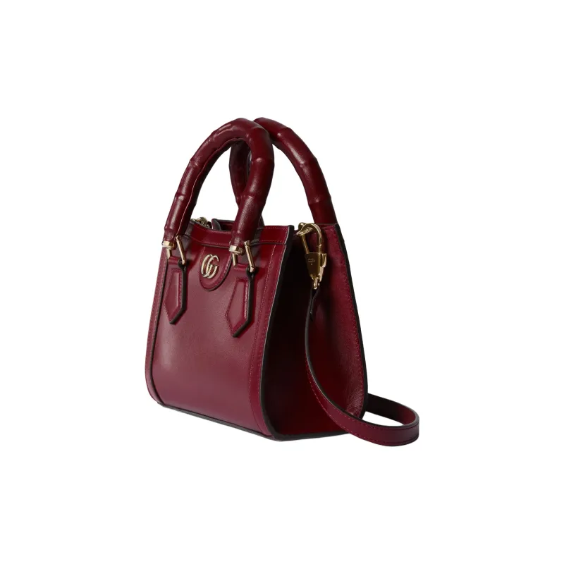 GUCCI Diana Soft Leather Tote Bag Shopping Bag Shoulder Bag Crossbody Bag Handbag Mini Women's Deep Red-1