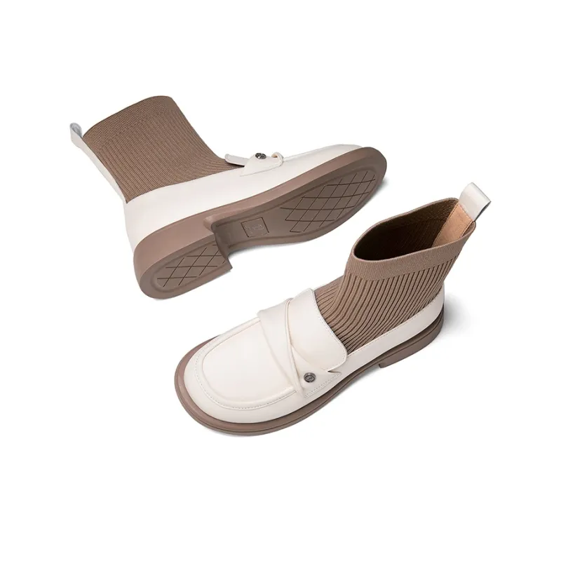HANG TEN Ankle Boots Women's Black/Beige-11