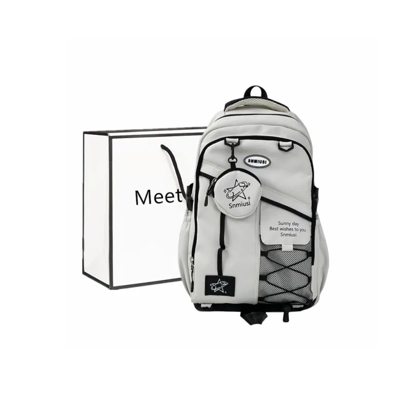 Fitchell Nylon Backpack Unisex Black/Khaki/Green/Blue/Grey-7
