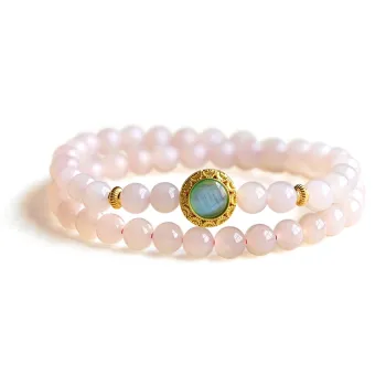 FANGYUANXIAOFU Hetian Jade Bracelets Dusty Pink Women's