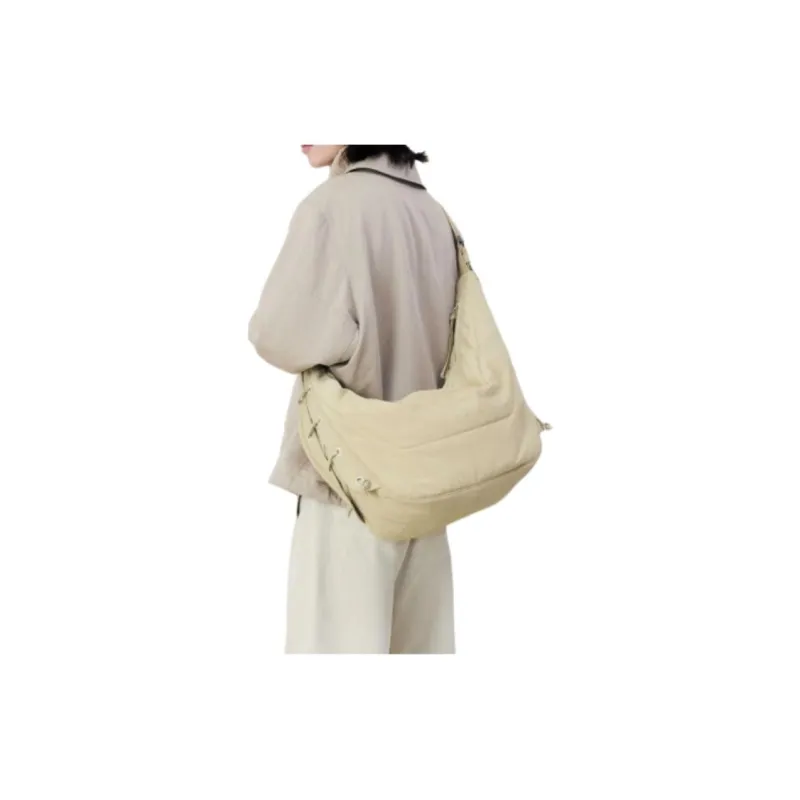Lemaire Nylon One Shoulder Handbag Medium Size Women's Sage Green-5