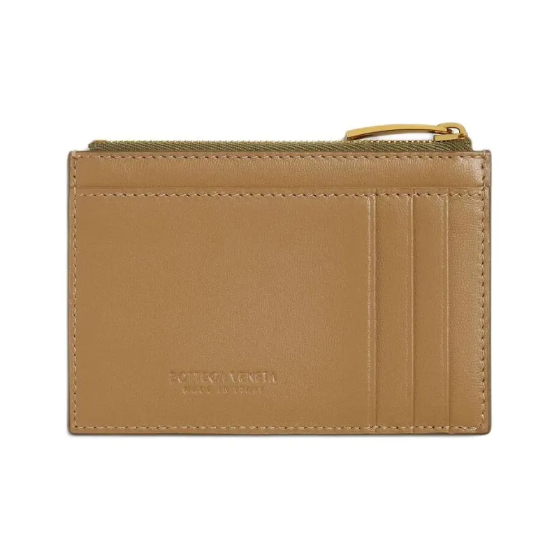 Bottega Veneta CASSETTE Calfskin Card Holder Women's Algae Green-1