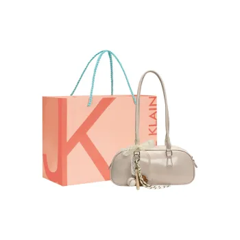 JANE KLAIN Synthetic Leather Bowling Bag Shoulder Bag Women's White/Silver/Black