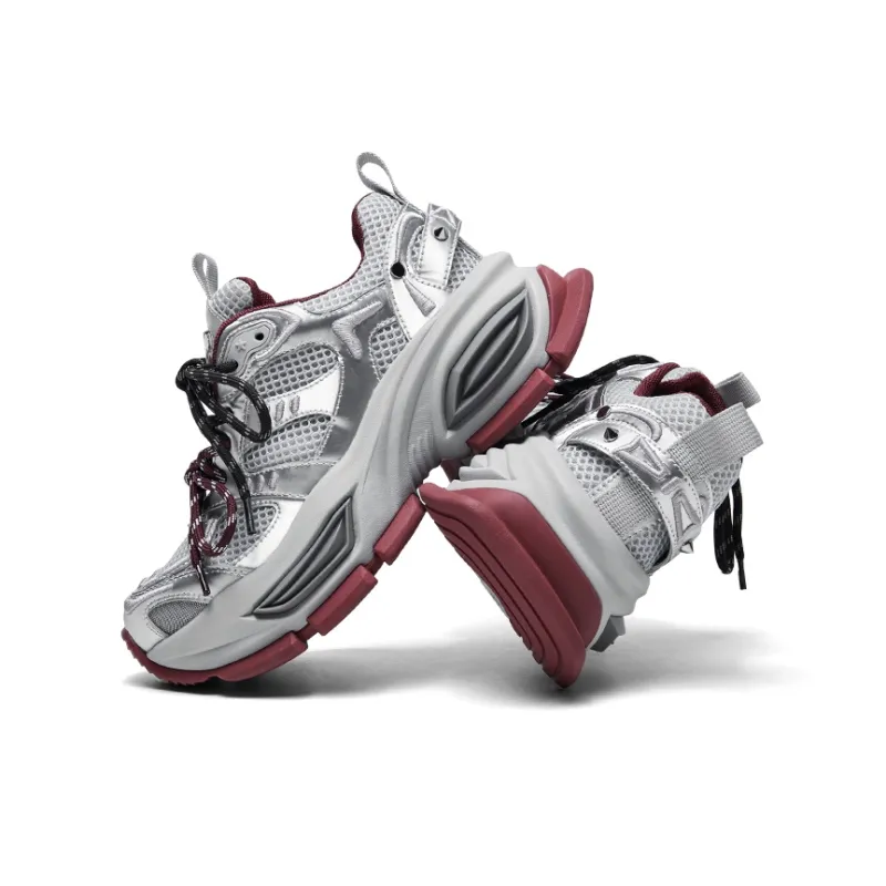 CHERYKALLY Anti-Slip Wear-Resistant Breathable Height Increasing Low-Top Chunky Sneakers Women's-3