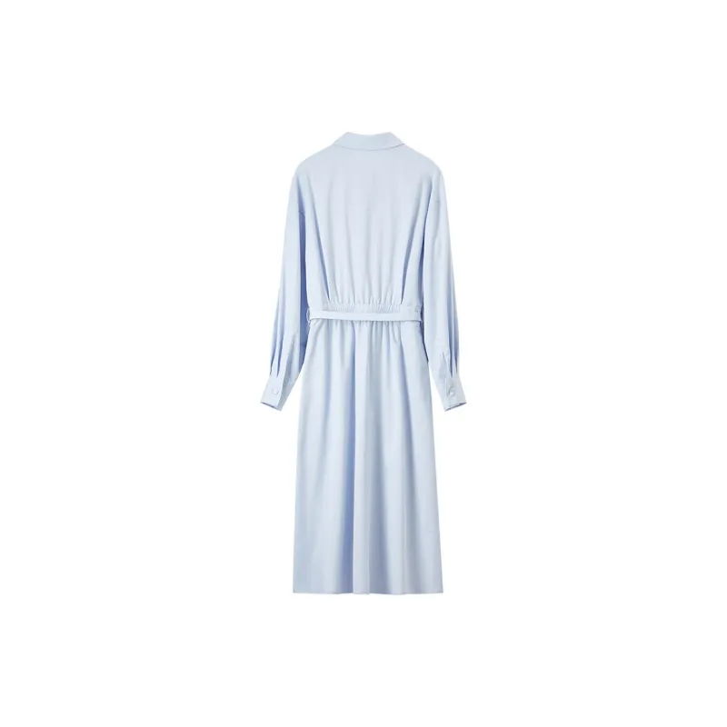 SENTUBILA Long-Sleeved Dresses Women's Light Aqua Blue-1