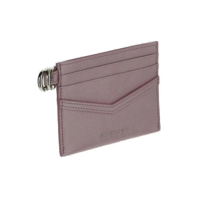 Givenchy Cow Leather Card Holder Women's Purple-1