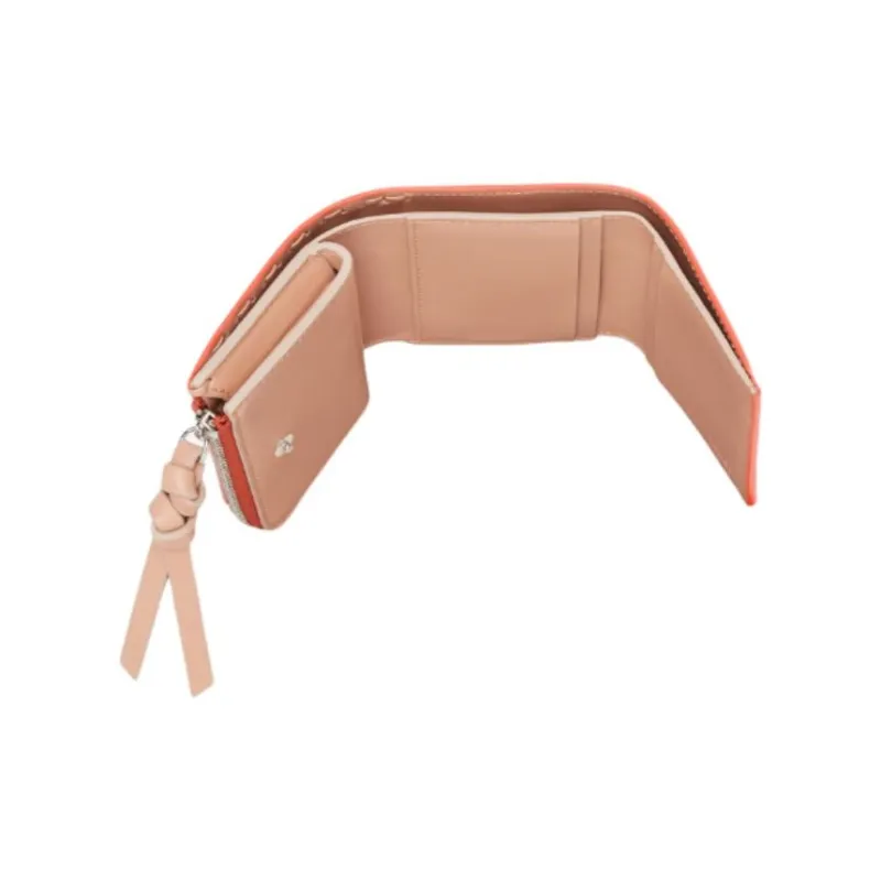 FENDI Cow Leather Wallet Women's Orange-3