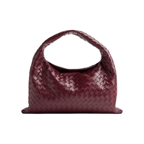 Bottega Veneta Hop Cow Leather Handbag Shoulder Bag Women's Burgundy