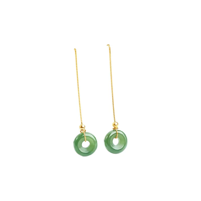 Oriental Jade Earrings Jasper Women's-0