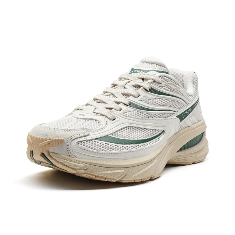 XTEP Small Basque 2nd Generation Casual Shoes Men Low Top White Sand Gray/Forest Green-1