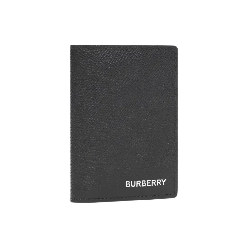 Burberry Calfskin Business Card Holder Card Clip Card Case Men's Black-1