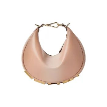 FENDI Calfskin Hobo Bag, One Shoulder Handbag Mini Women's Pink