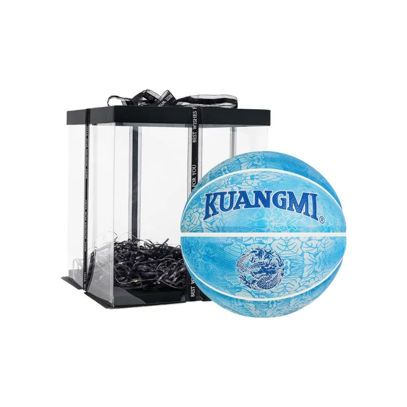 Kuangmi PU Basketball Water Wave Blue Size 7 Ball Street Unisex-3