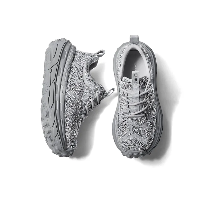 CHERYKALLY Slip-Resistant Breathable Height Increasing Coverage Low-Top Chunky Sneakers Women's-4