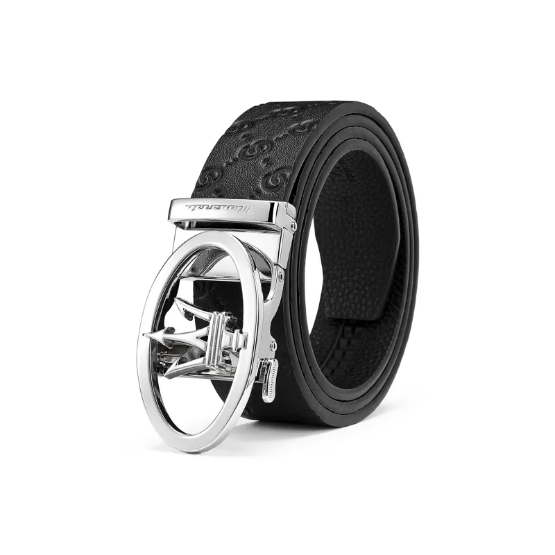 Maserati Cow Leather Belt Men's Width 3.5cm-1