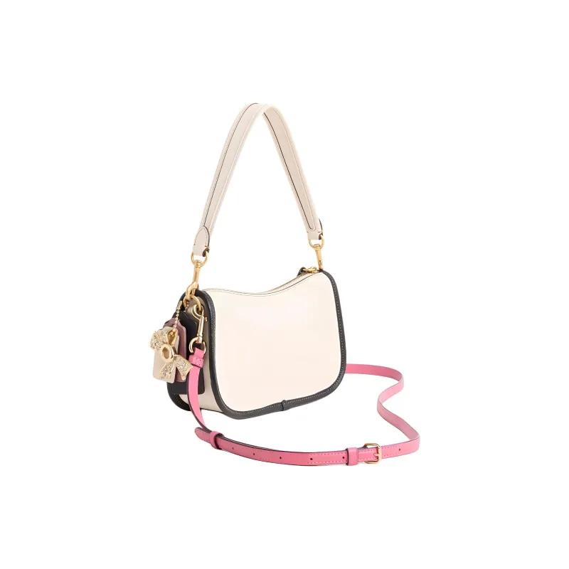 COACH Swinger Leather Crossbody Bag Shoulder Bag Medium Size Women's Chalk White-1