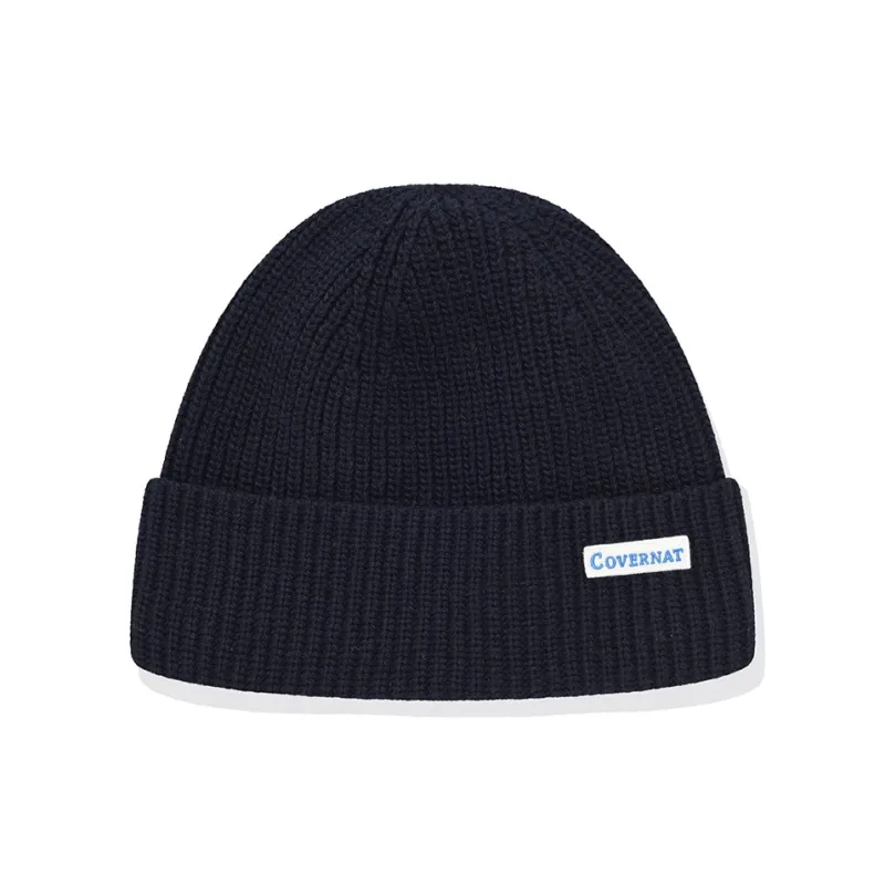 COVERNAT Wool, Nylon, Polyester, Cashmere Beanies Unisex Marine Blue-0