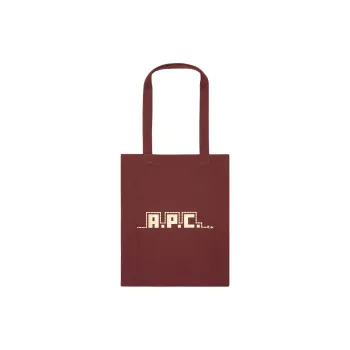 A.P.C Cotton Tote Bag, Shopping Bag, Shoulder Bag Unisex Burgundy