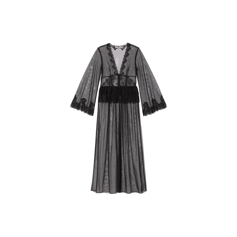 Victoria's Secret Sleep Robe Women's Black-0