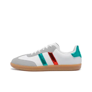 Team Bees Coverage Anti Slip And Wear Resistant Low Top Skateboard Shoes Unisex White Green Red