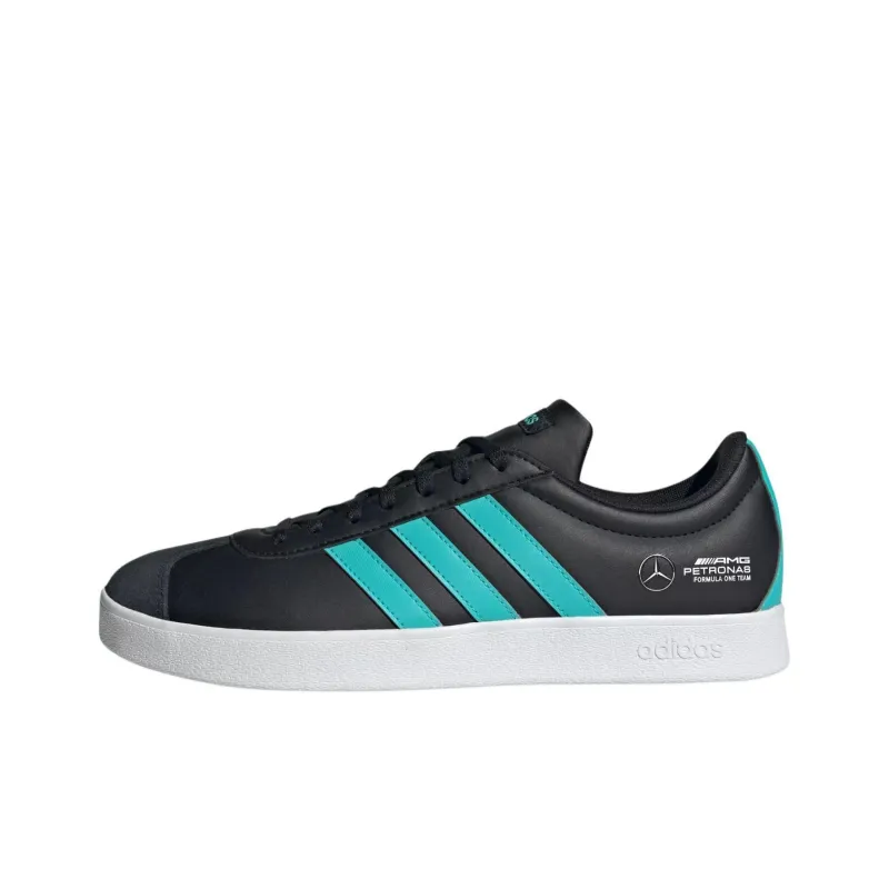 Adidas Vl Court Mercedes AMG Petronas Formula One Team Core Black Semi Mint Rush Cloud White-0