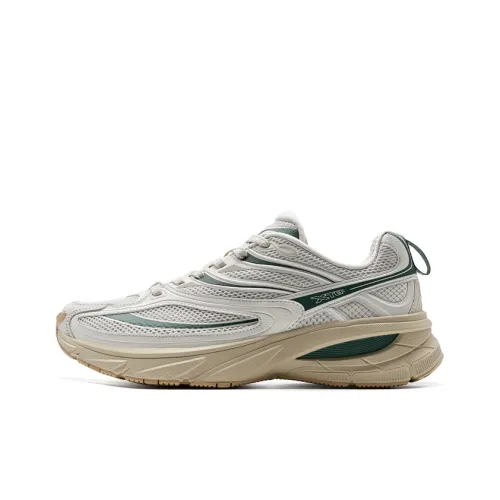 XTEP Small Basque 2nd Generation Casual Shoes Men Low Top White Sand Gray/Forest Green